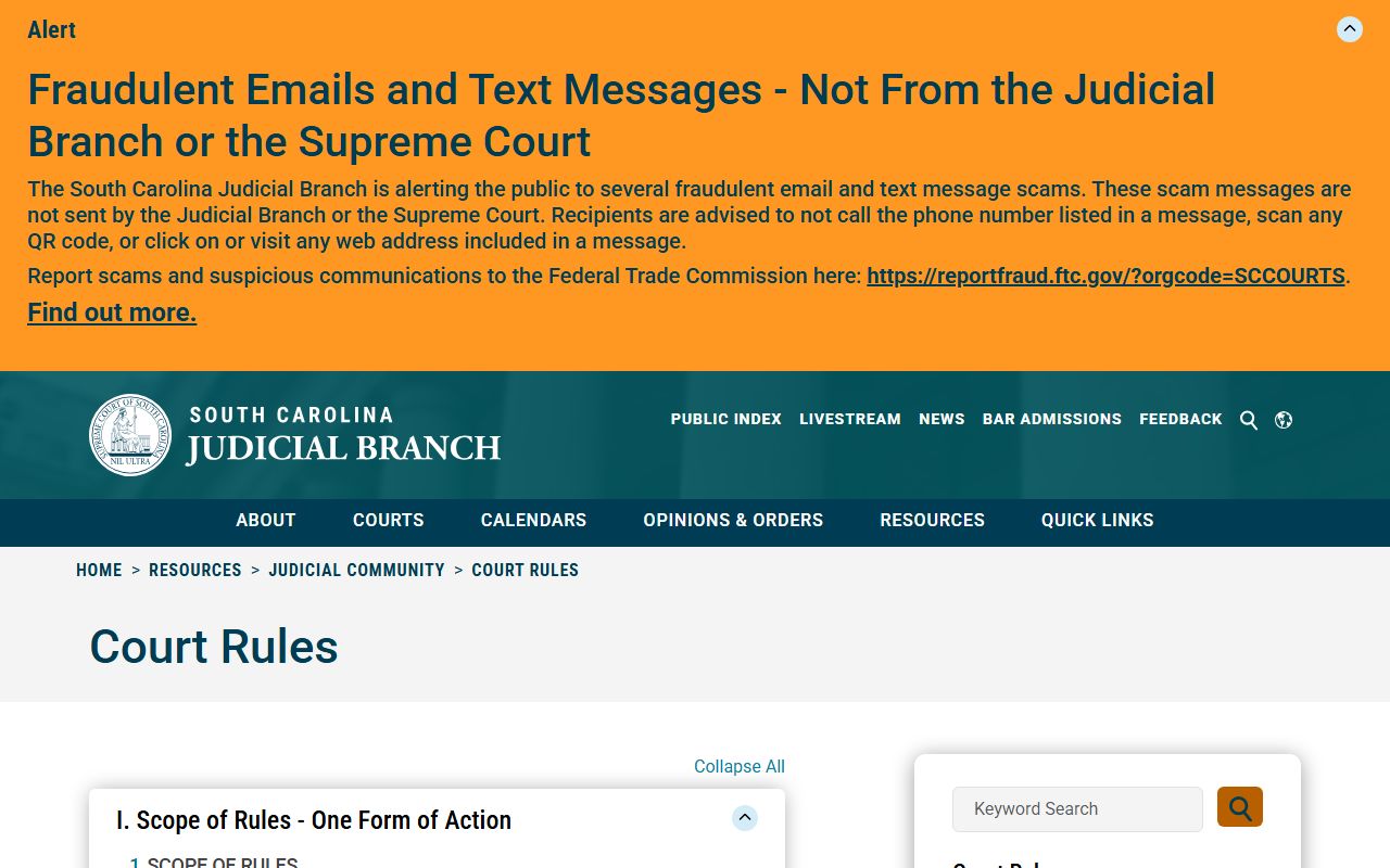 South Carolina Rules of Civil Procedure governing Greenville County civil court dockets