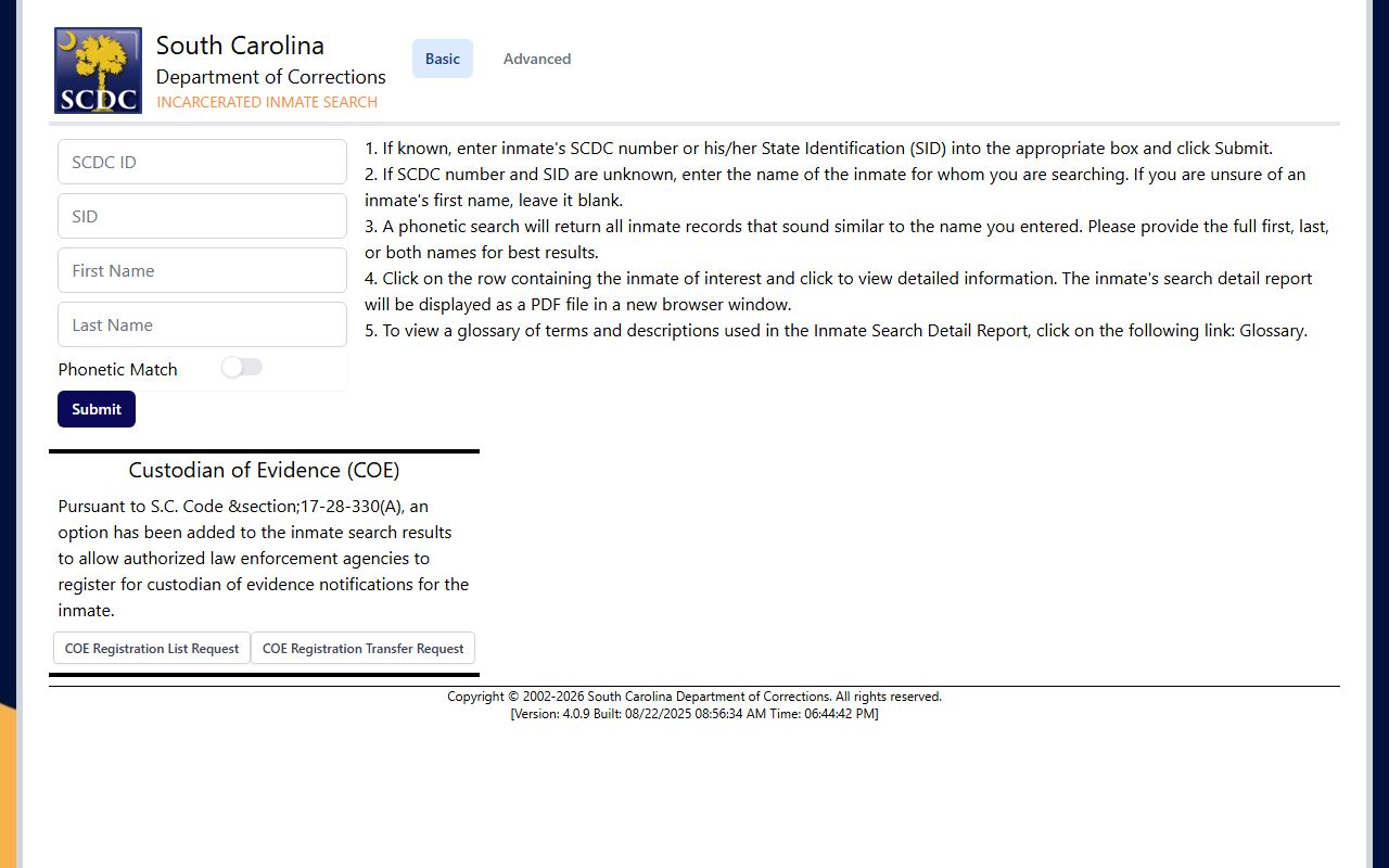 Greenville County inmate records South Carolina state inmate search SCDC
