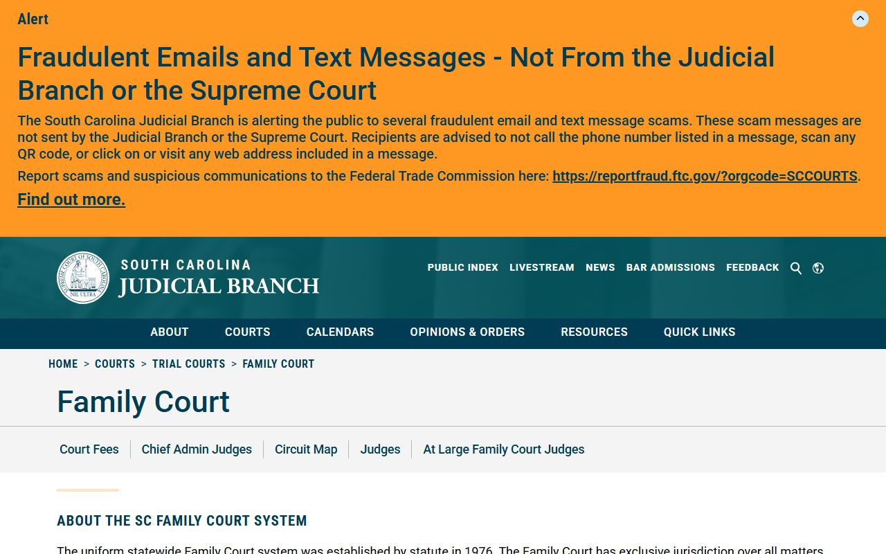 South Carolina Family Court overview for Greenville County divorce records