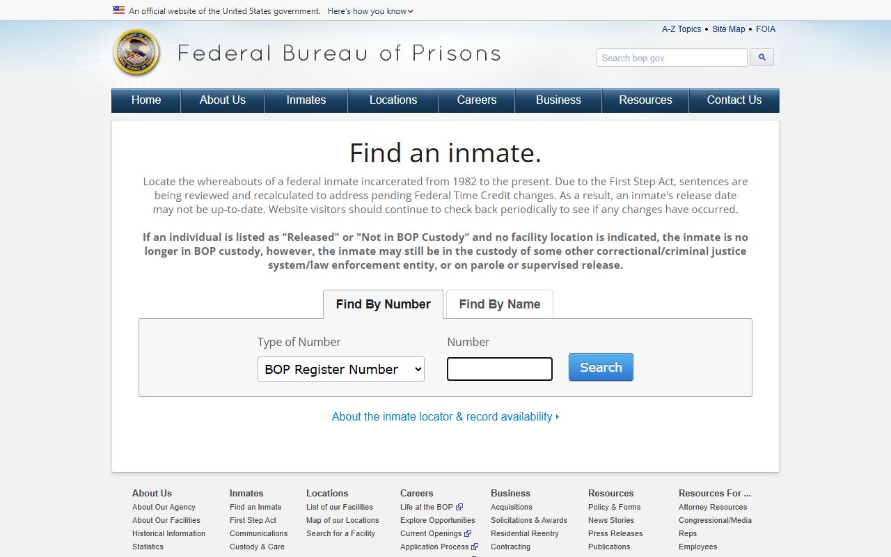 Greenville County released inmates federal Bureau of Prisons inmate locator