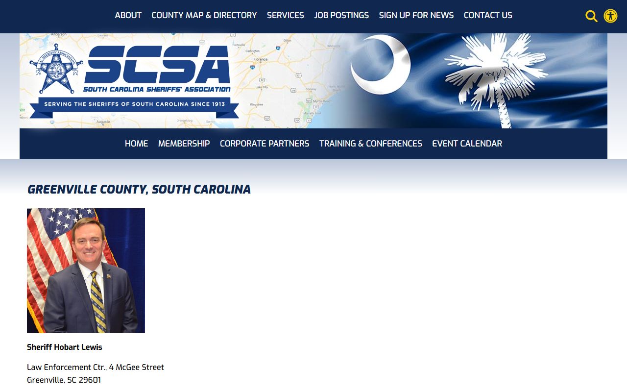 South Carolina Sheriffs Association Greenville County listing for warrant records